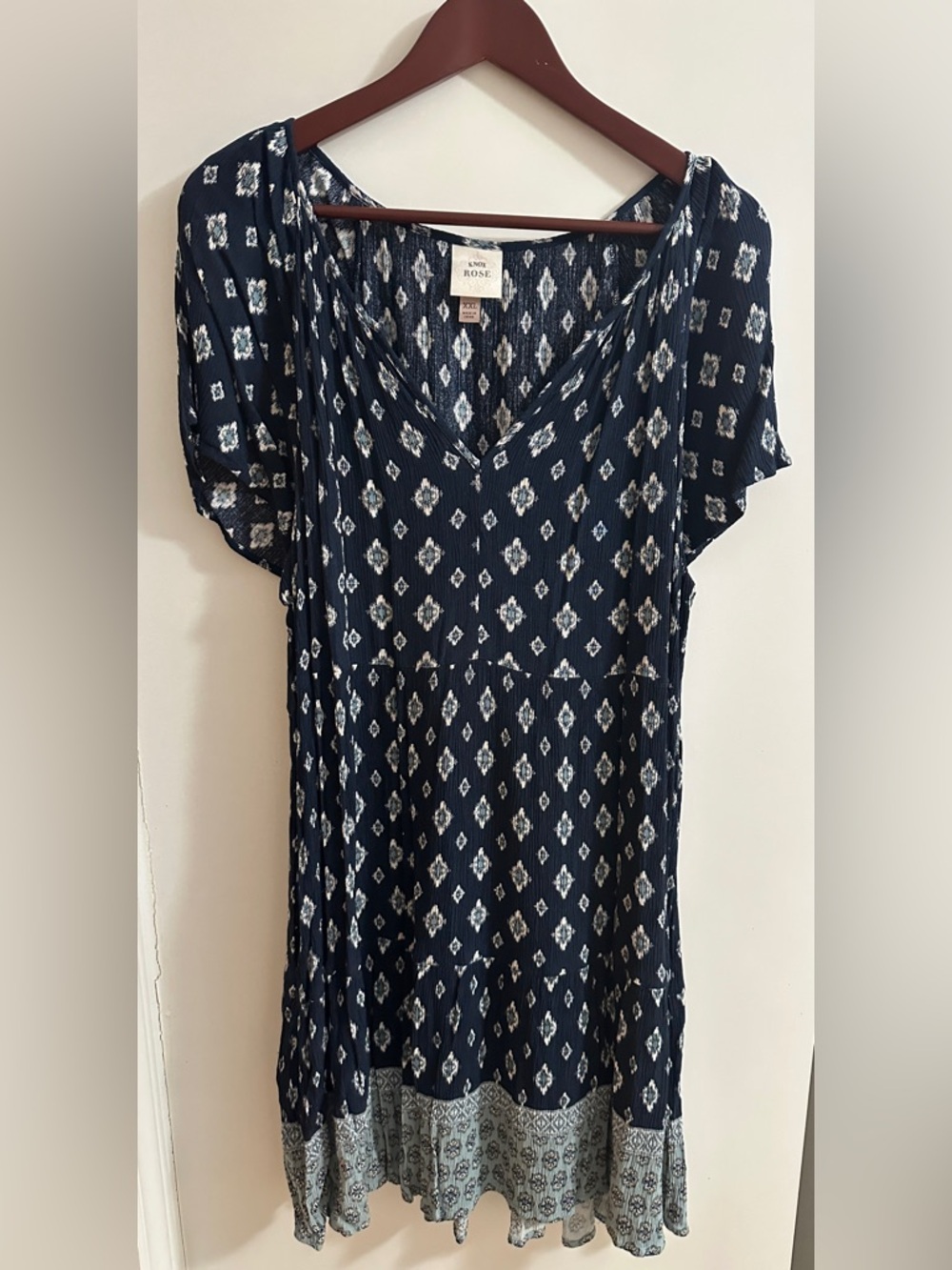 Knox Rose Navy Blue Printed Mini Dress